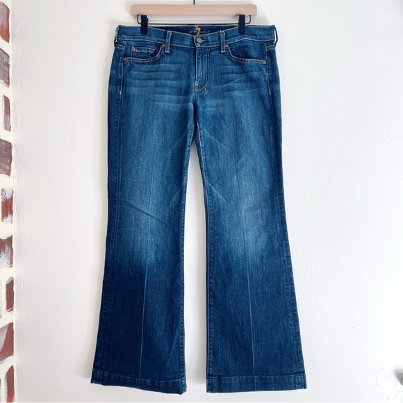 7 For All Mankind B(air) Dojo Mid Rise Flare Jeans In Authentic Fate Size 31 - Picture 15 of 15